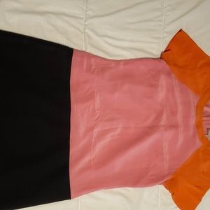 Banana Republic Pink, Orange & Blk Dress sz 2